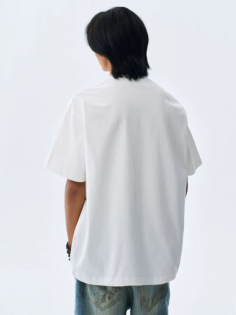 MEDM Crane Embroidered Short-sleeve T-shirt