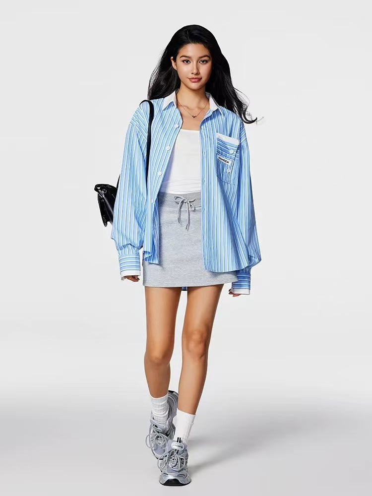 ACHOCK Striped Lining Long-sleeve Shirt