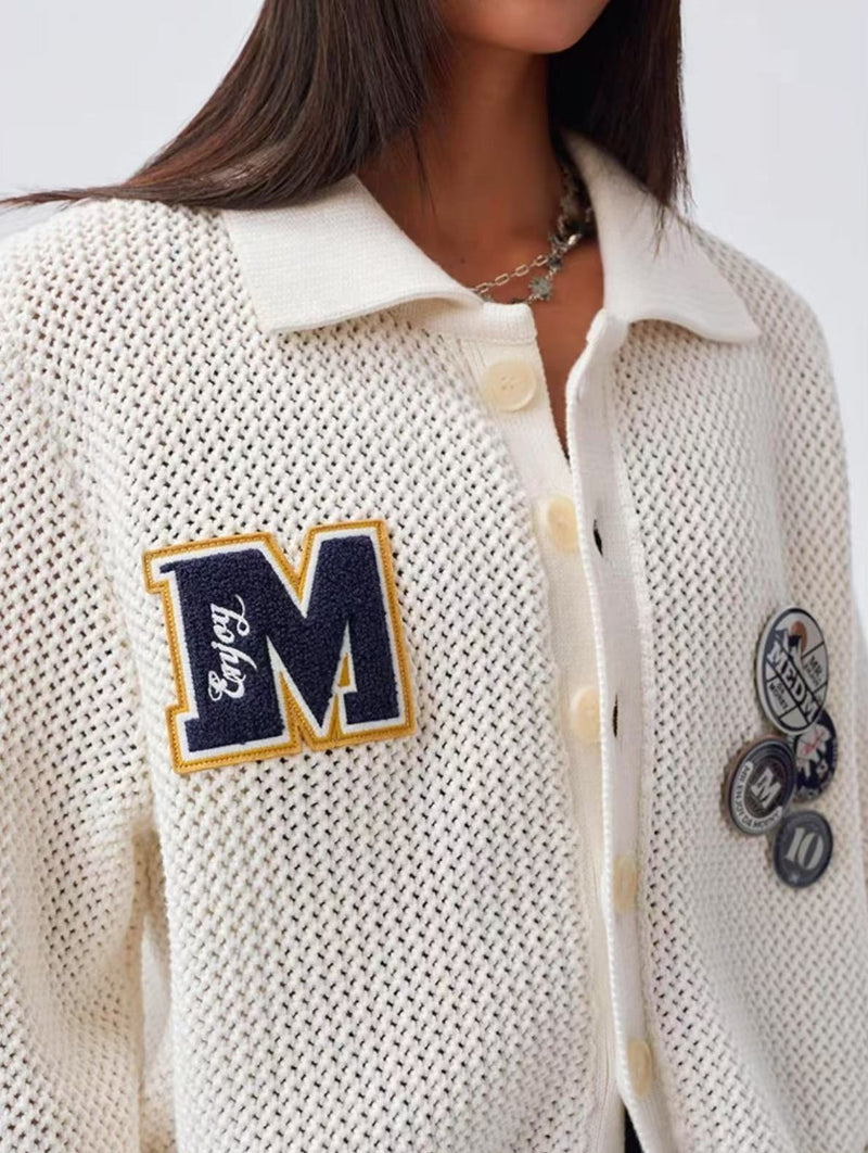 MEDM Badge Wool Cardigan