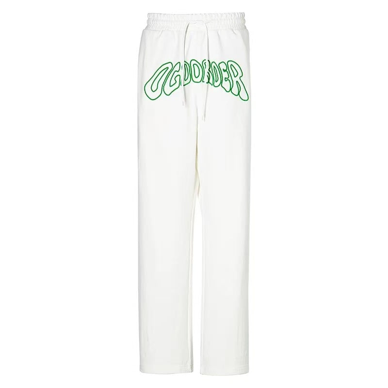 AFGKxOO Letter Embroidered Sweatpants