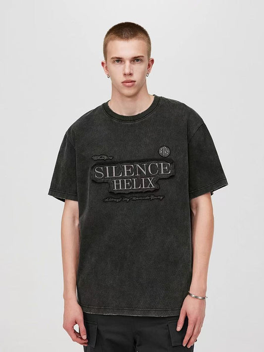ATRY Washed Appliqué Embroidered T-shirt