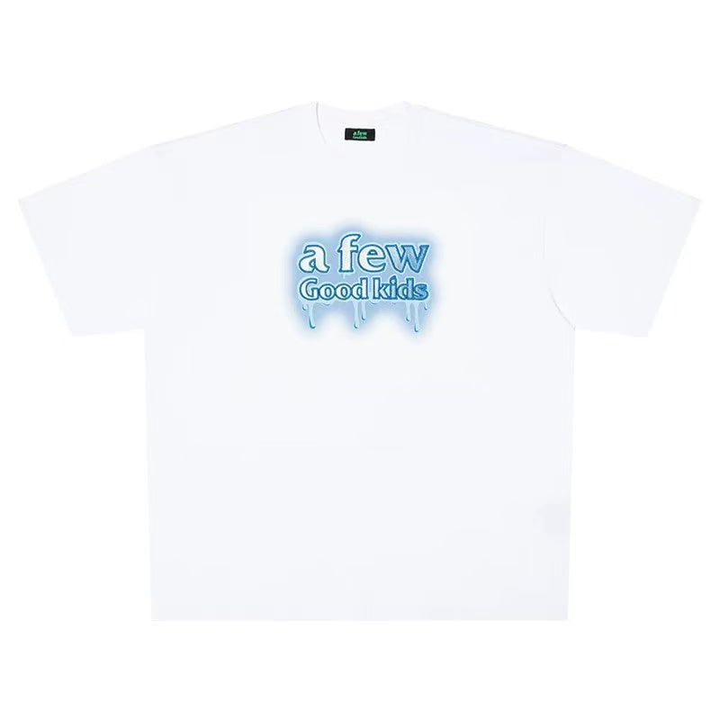 AFGK Versatile Melted Syrup Letter Short-sleeves T- shirt