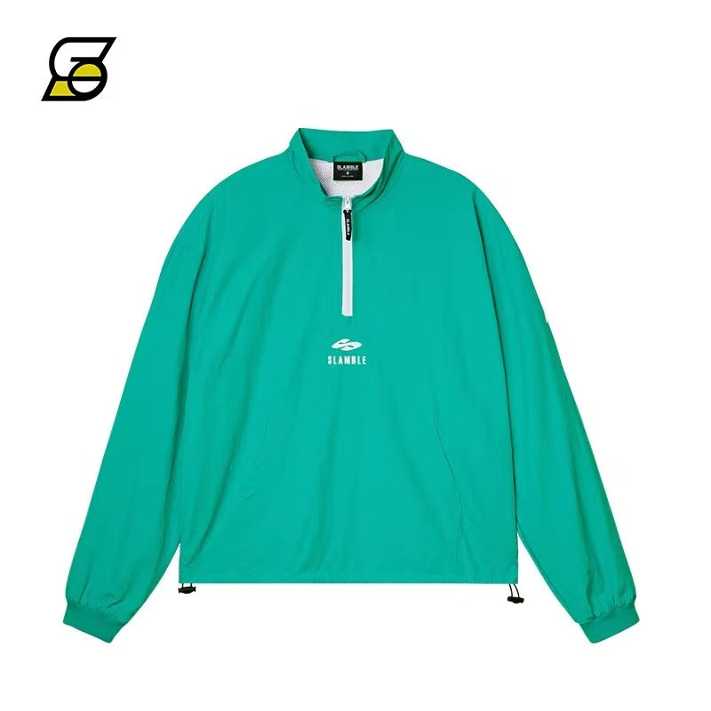 SLAMBLE Lightweight Woven Half-zip Casual Sport Jacket