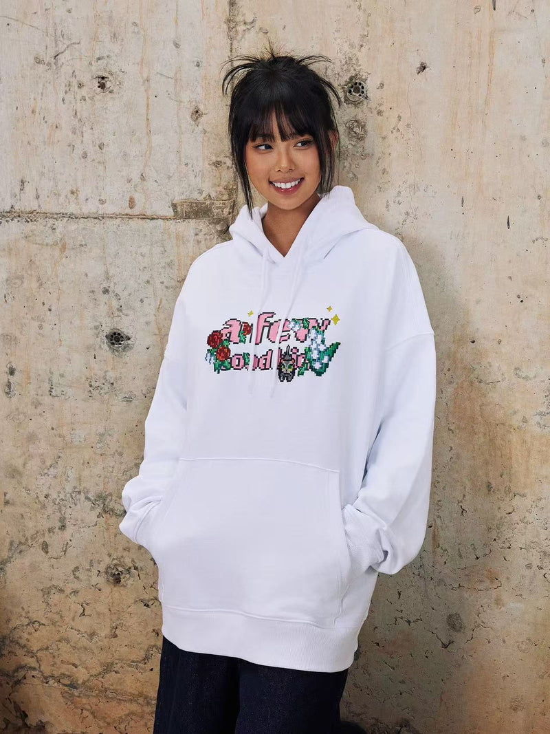 AFGK Pixel Style Embroidered Hoodie