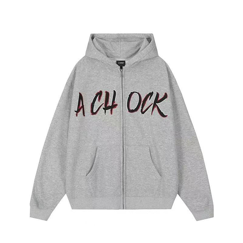 ACHOCK Embroidered Logo Cardigan Jacket