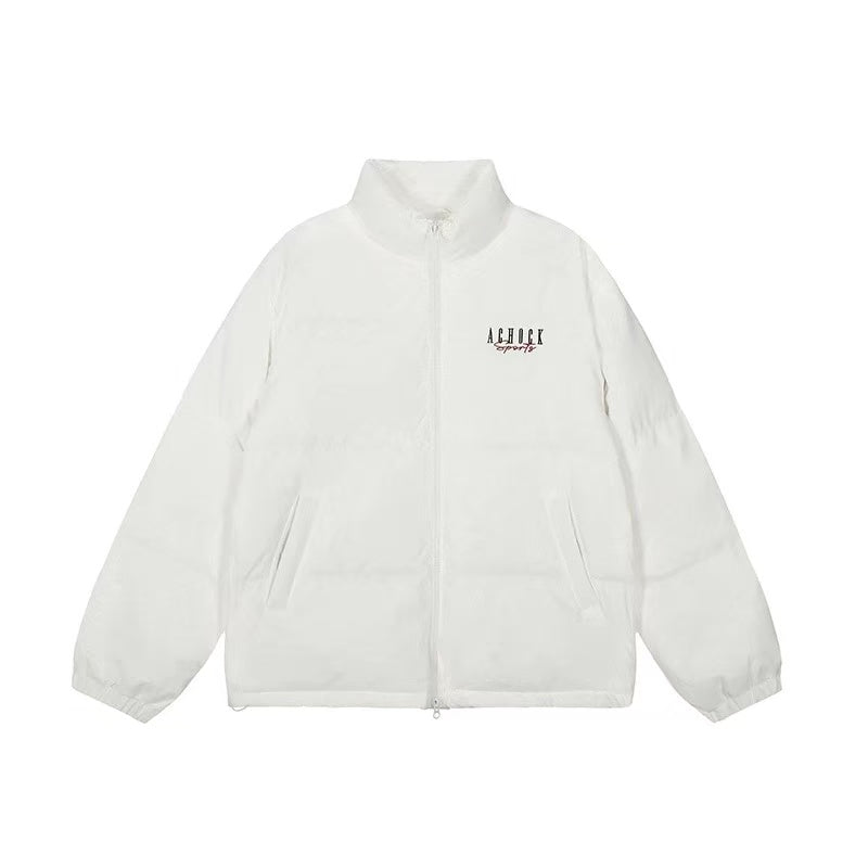 ACHOCK Logo Embroidered White Duck Down Jacket