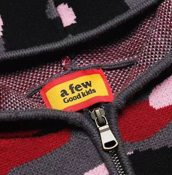 AFGK Pink Camouflage Hooded Cardigan Sweater