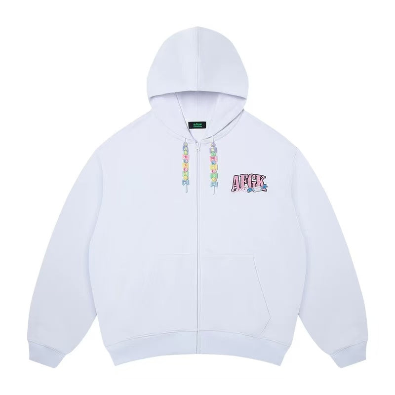 AFGK Candy Series Cardigan Hooded Sweatshirt