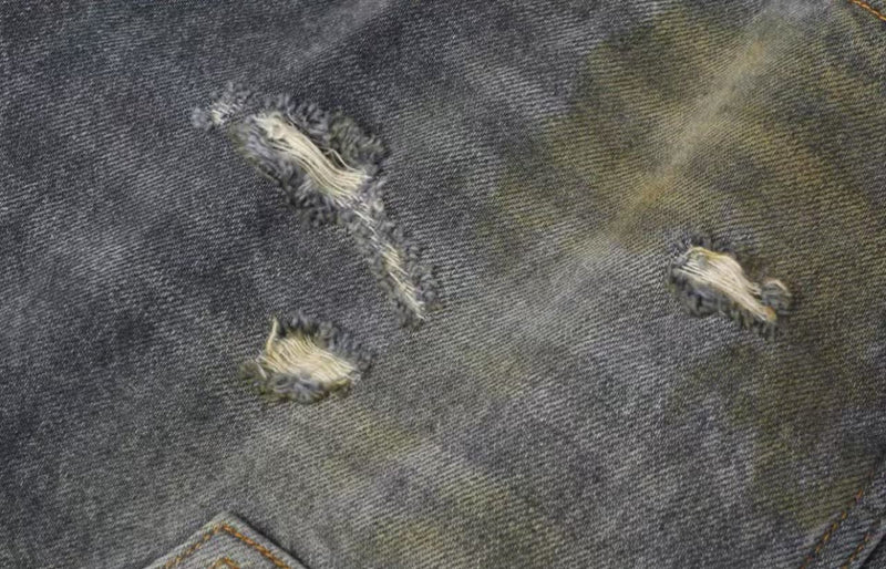 BIPOLAR Washed Dirty Blue Denim Jeans