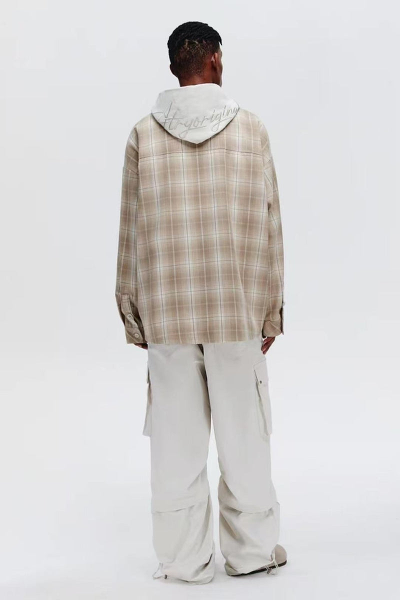 ATRY LOGO Hooded Plaid Shirt