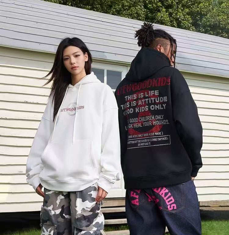 AFGK Hot Drill Contrasting Color Hoodie