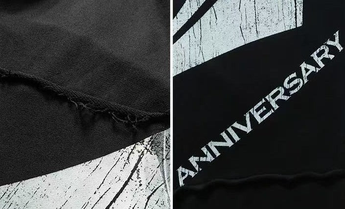 REMEDY Swirl R-shaped Patchwork Retro Distressed Trousers