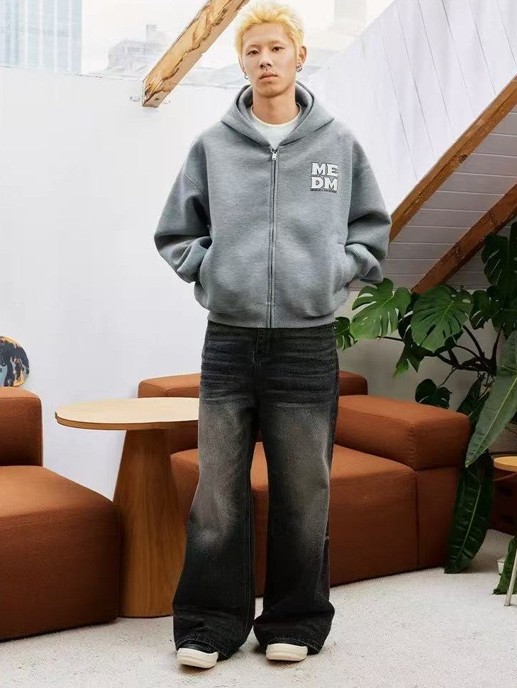 MEDM Four-letter Logo Air Layer Zipper Sweatshirt