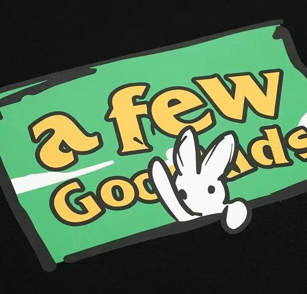 AFGK Rabbit Graffiti Print Long Sleeve T-Shirt