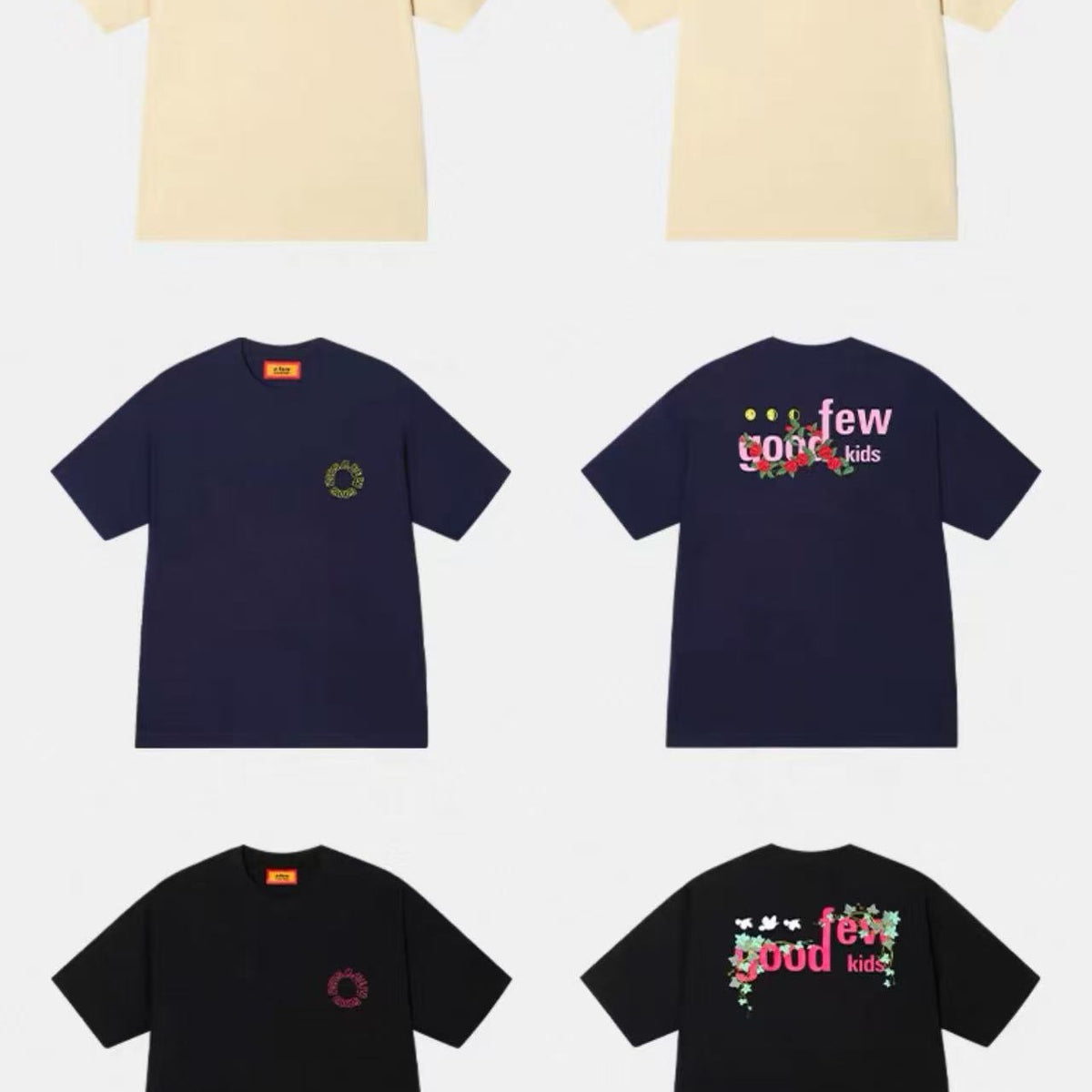 AFGK "Vine Garden" Rose Embroidered Short-sleeved T-shirt