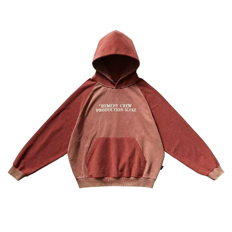 REMEDY Washed Patchwork Hoodie