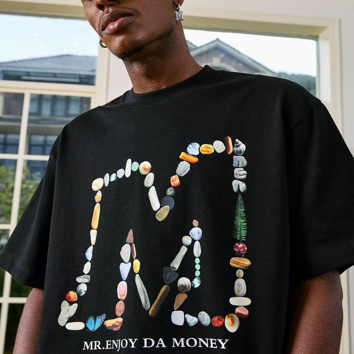 MEDM Colorful Stone M Print Short-sleeve T-Shirt