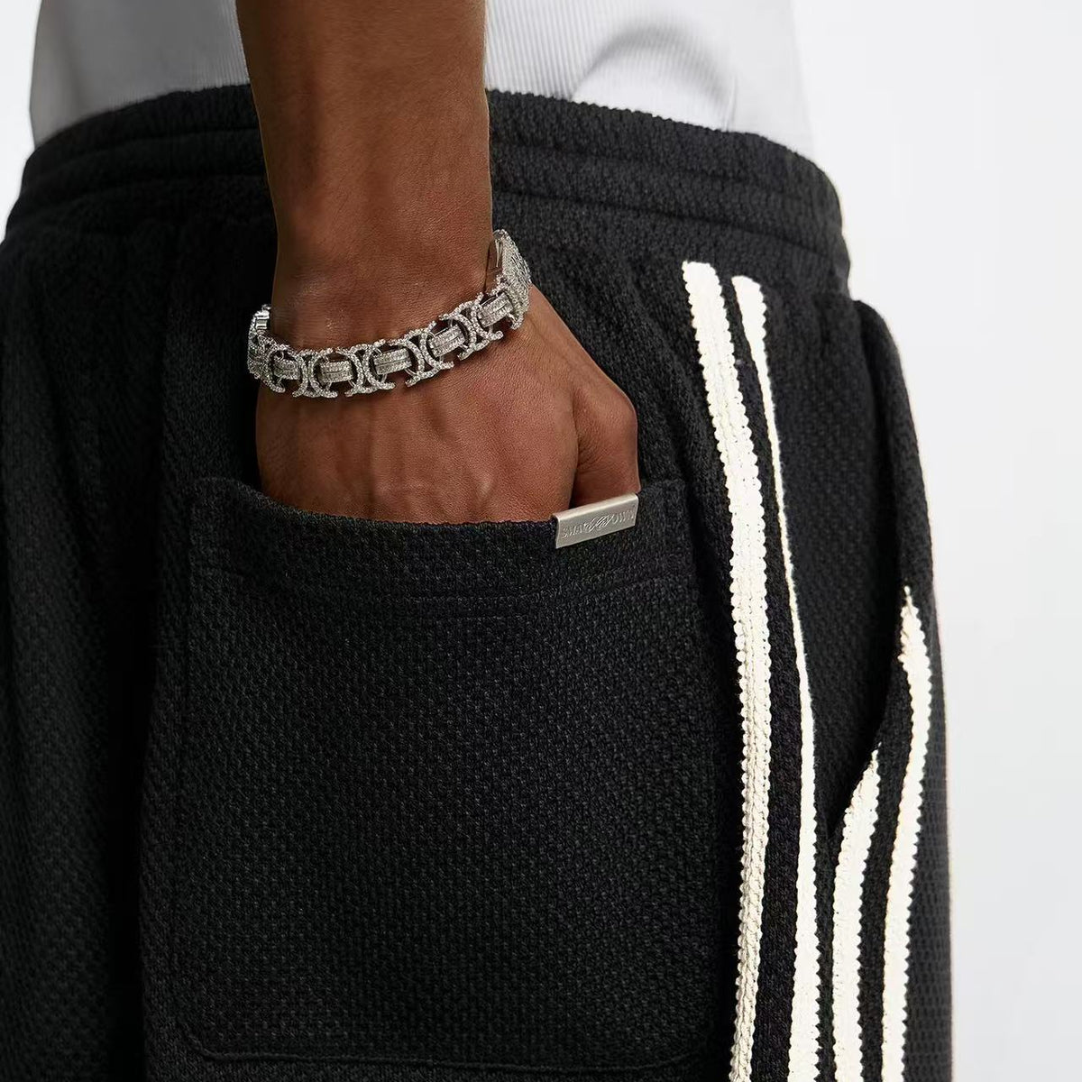 STK Vintage Textured Webbing Casual Shorts