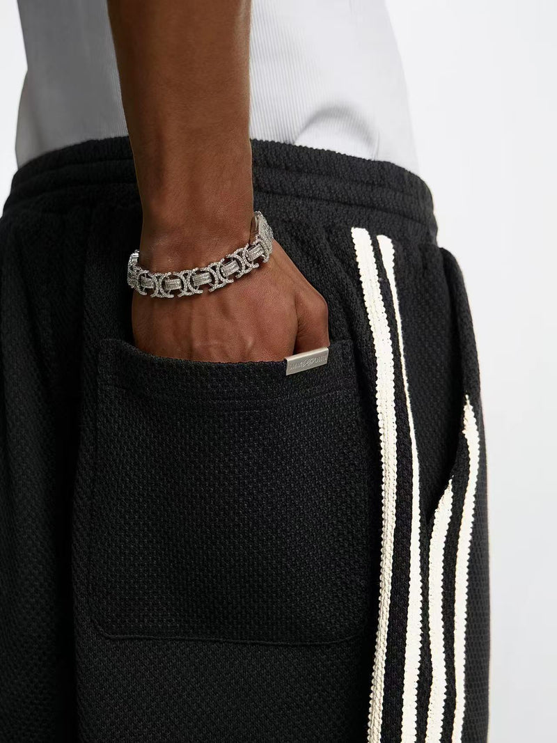 STK Vintage Textured Webbing Casual Shorts