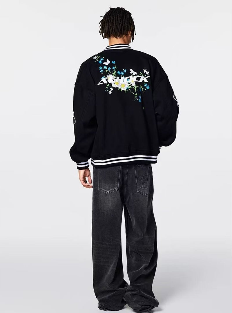 ACHOCK Vintage Washed Logo Stitching Jeans