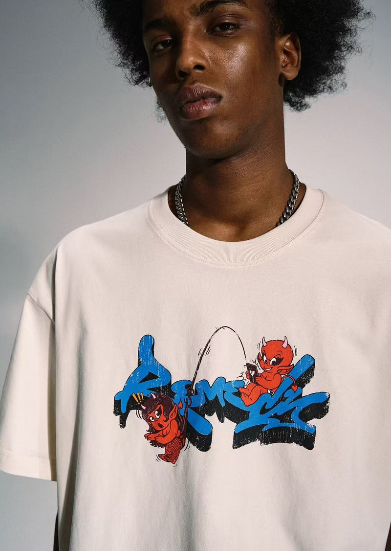 REMEDY Little Demon Print Short-sleeve T-shirt