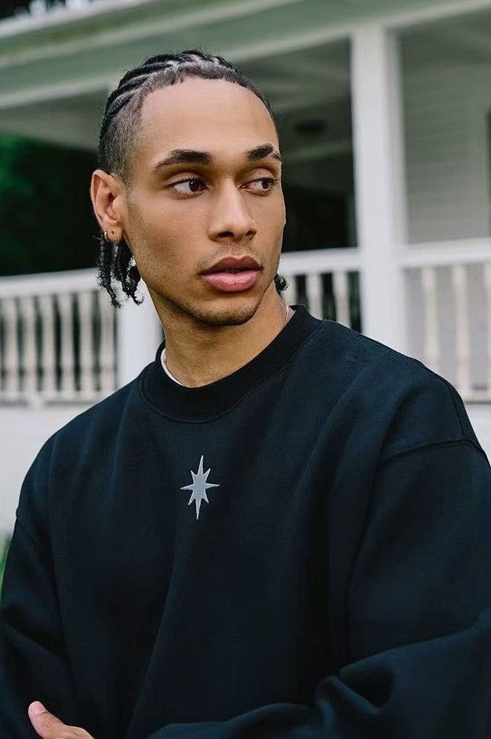 REMEDY Octagram Star Logo Print Sweater