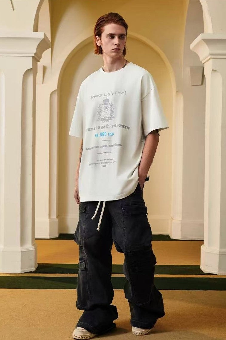 ACHOCK Washed Distressed and Dirty Craft T-shirt