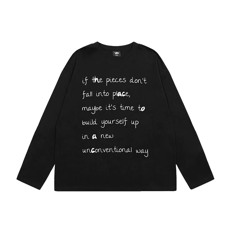 ACHOCK Bamboo Handwritten Printed Long-sleeve T-shirt