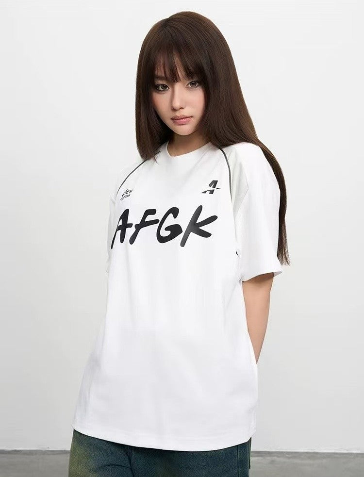 AFGK Mesh Panel Short-sleeved T-shirt