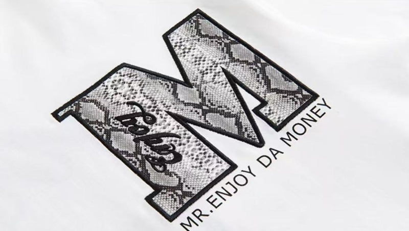 MEDM Snake Print Lettering Top Long-sleeve T-shirt