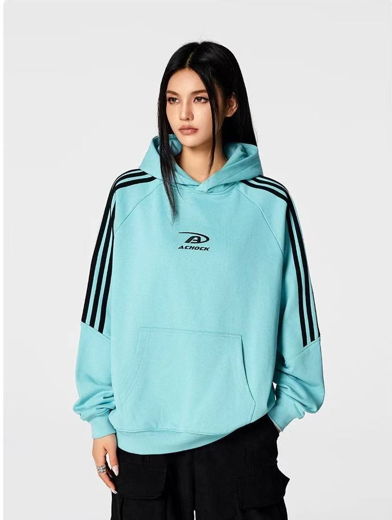 ACHOCK Stitching Printed Hoodie