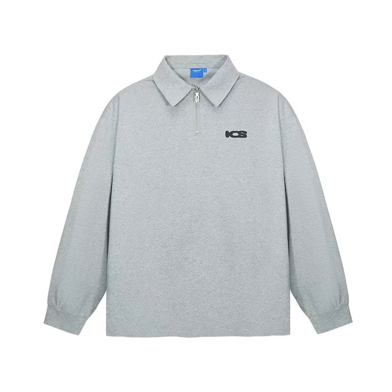 ICONSLAB Monogram Half-zip Long-sleeve Polo Shirt