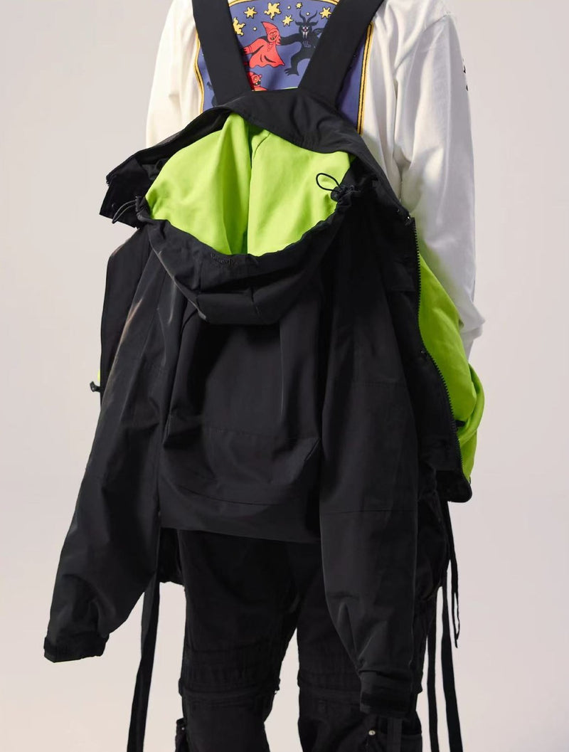 REMEDY Logo Print Backpacking Trench Coat