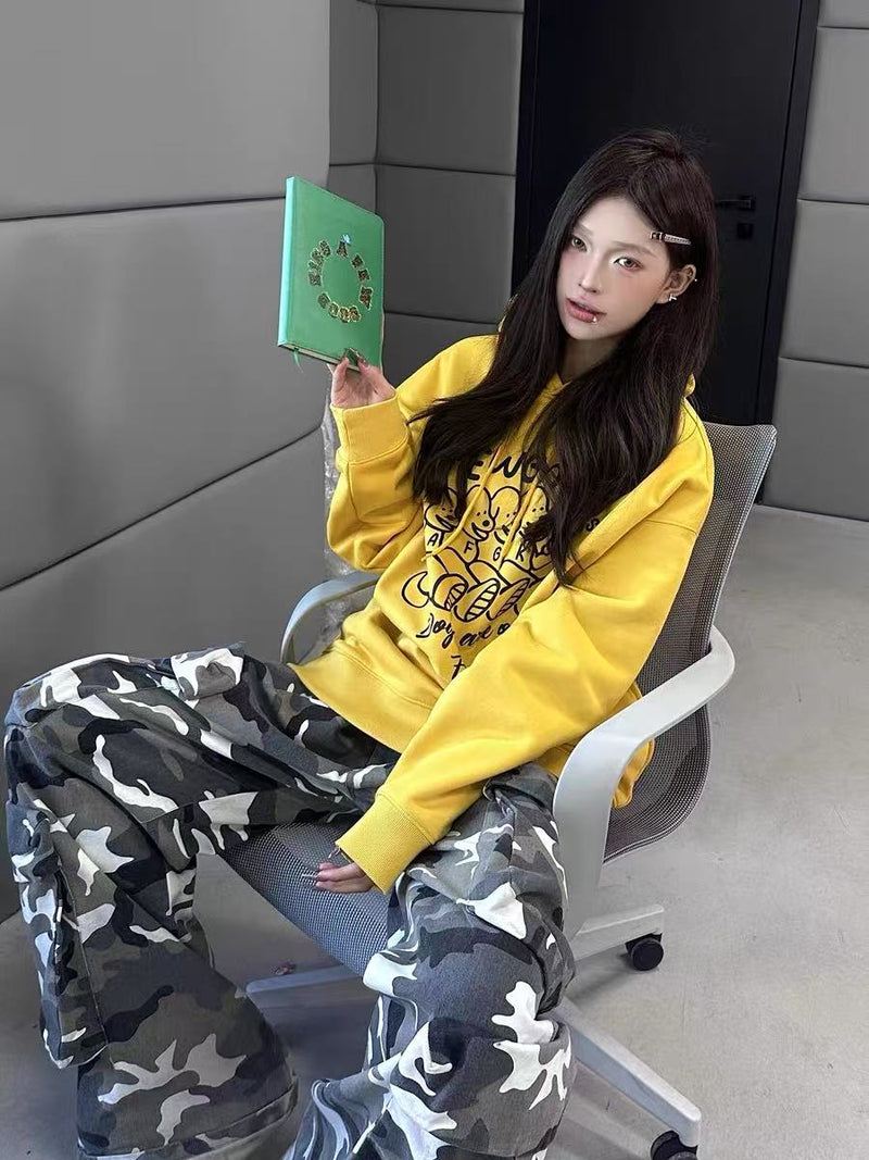 AFGK  Friendly Puppy Cartoon Plush Hoodie