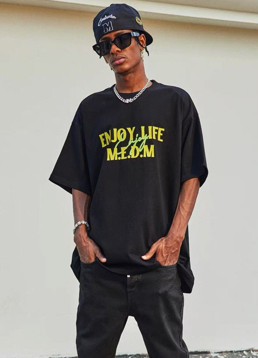 MEDM Three-dimensional Letters Short-sleeved T-shirt