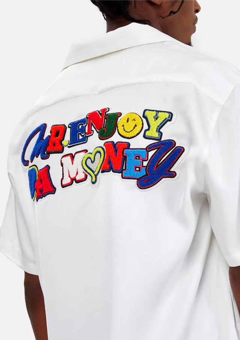 MEDM  Colorful Embroidered Printed Smiley T-shirt