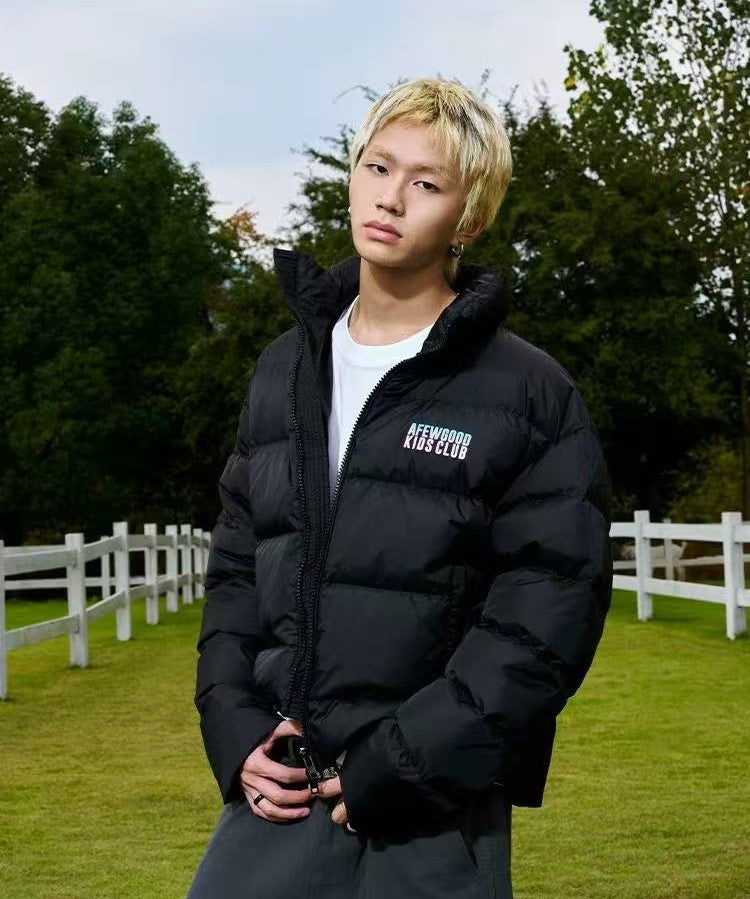 AFGK Embroidery Gradient Handwritten Font Down Jacket