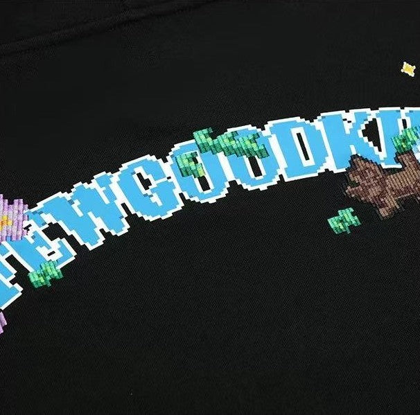 AFGK Pixel Style Embroidered Hoodie