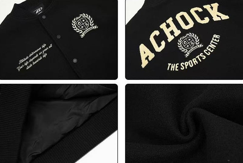ACHOCK Vintage Patchwork Logo Design Jacket