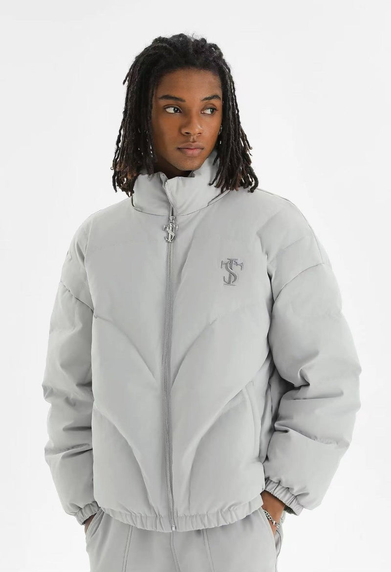 STK Vintage Quilted Embroidered Hooded Down Jacket