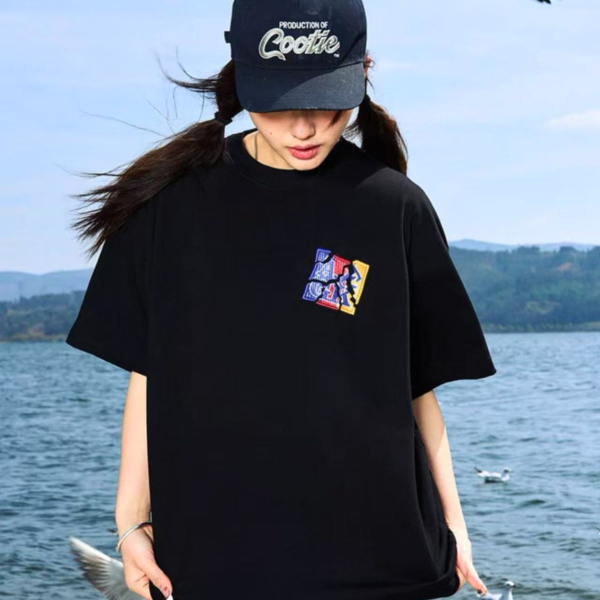 AFGK  Shattered Embroidery Short Sleeve T-Shirt