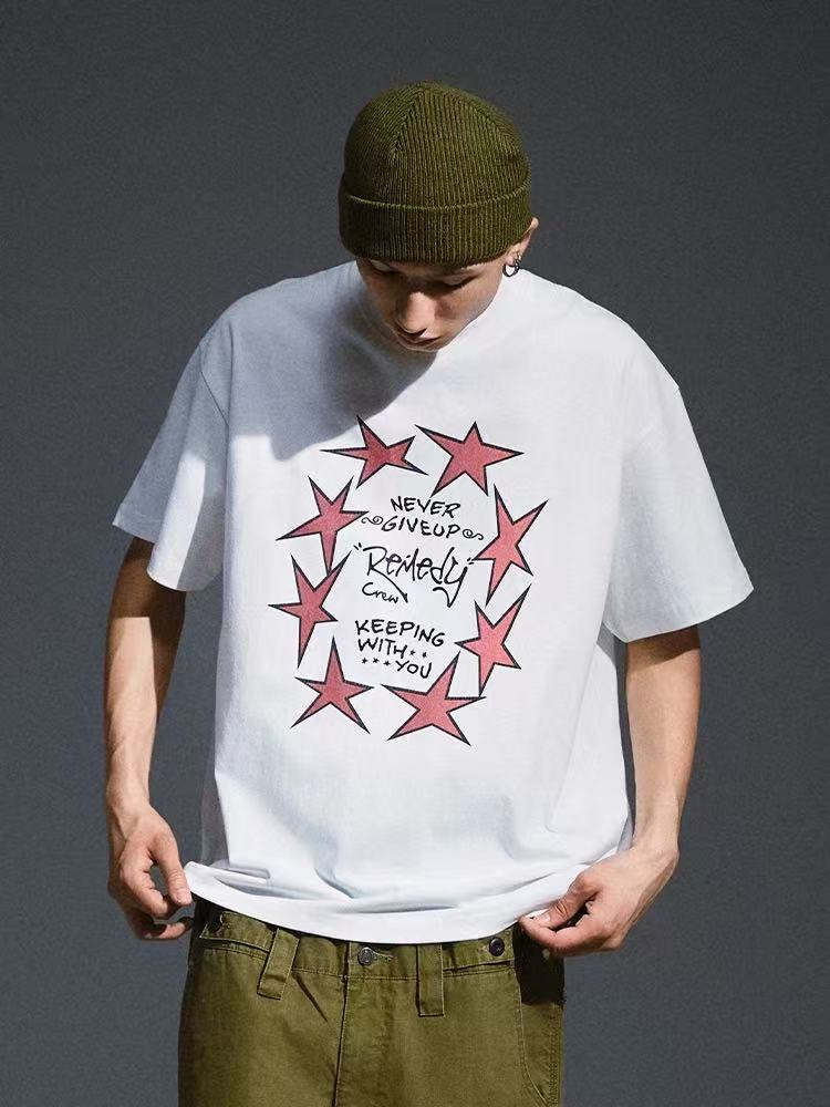 REMEDY Retro Star Print Short-sleeve T-shirt