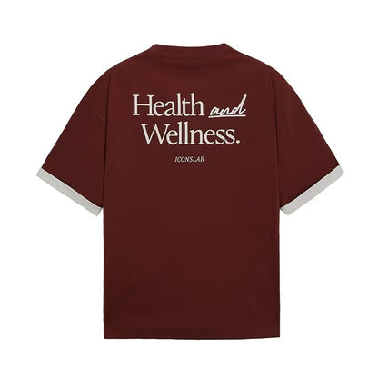 ICONSLAB Fake Two-piece Contrasting Text T-shirt