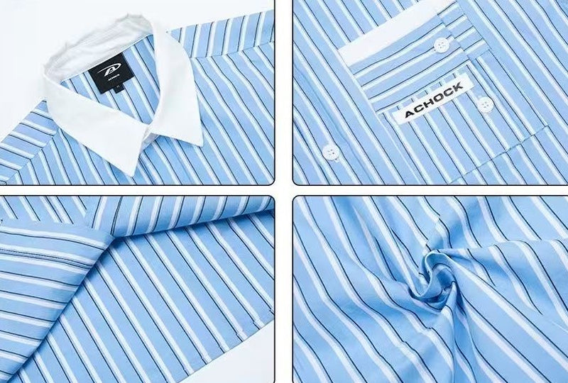 ACHOCK Striped Lining Long-sleeve Shirt