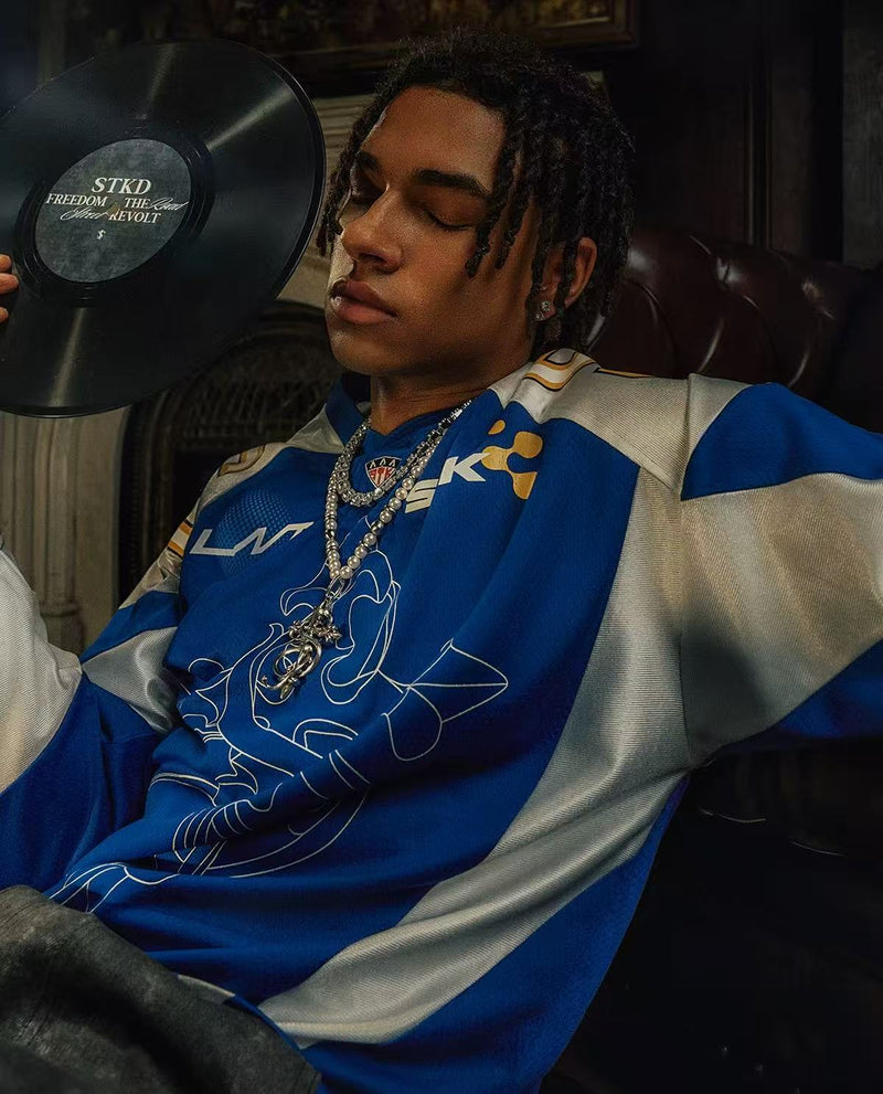 STK Color-Blocked Mesh Ice Hockey Long-Sleeve T-Shirt