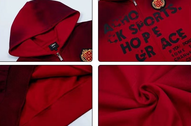 ACHOCK Logo High Street Distressed Zipper Sweatshirt