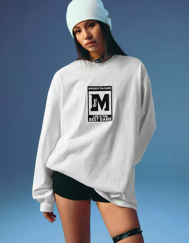 MEDMxPlayStation Basic M logo long-sleeved T-shirt