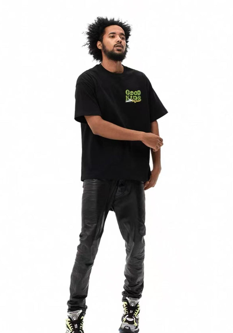 AFGK Letter Embroidered Short-sleeve T-shirt