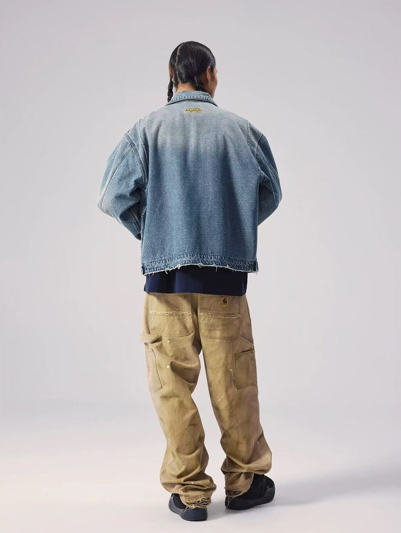 REMEDY Logo Embroidery Retro Denim Jacket