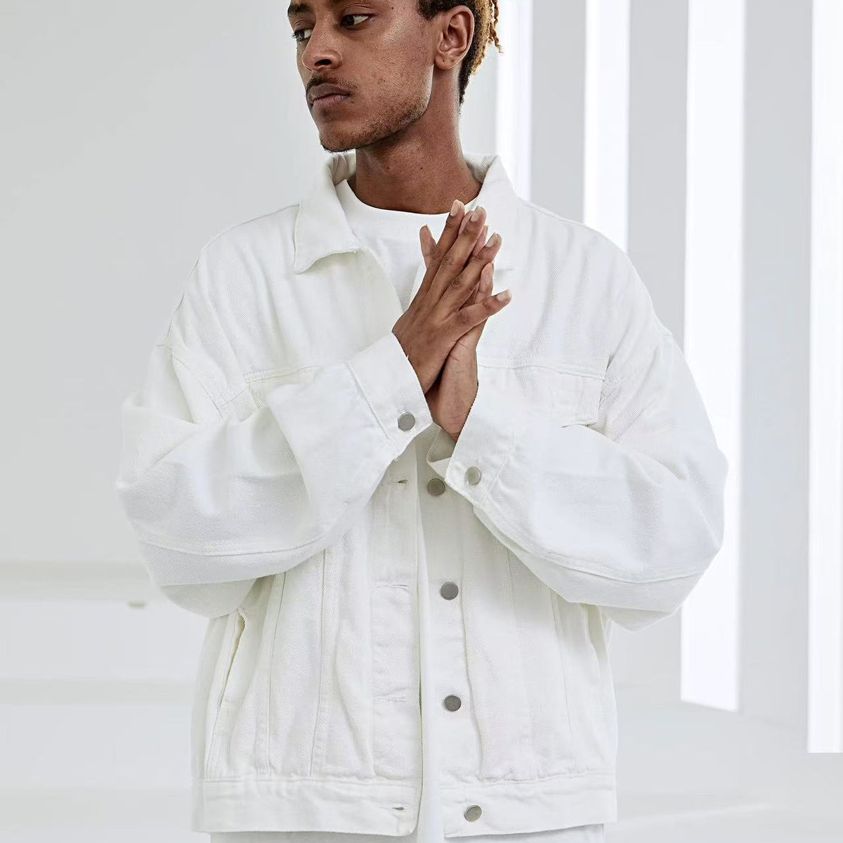 ACHOCK Simple Solid Color Denim Jacket